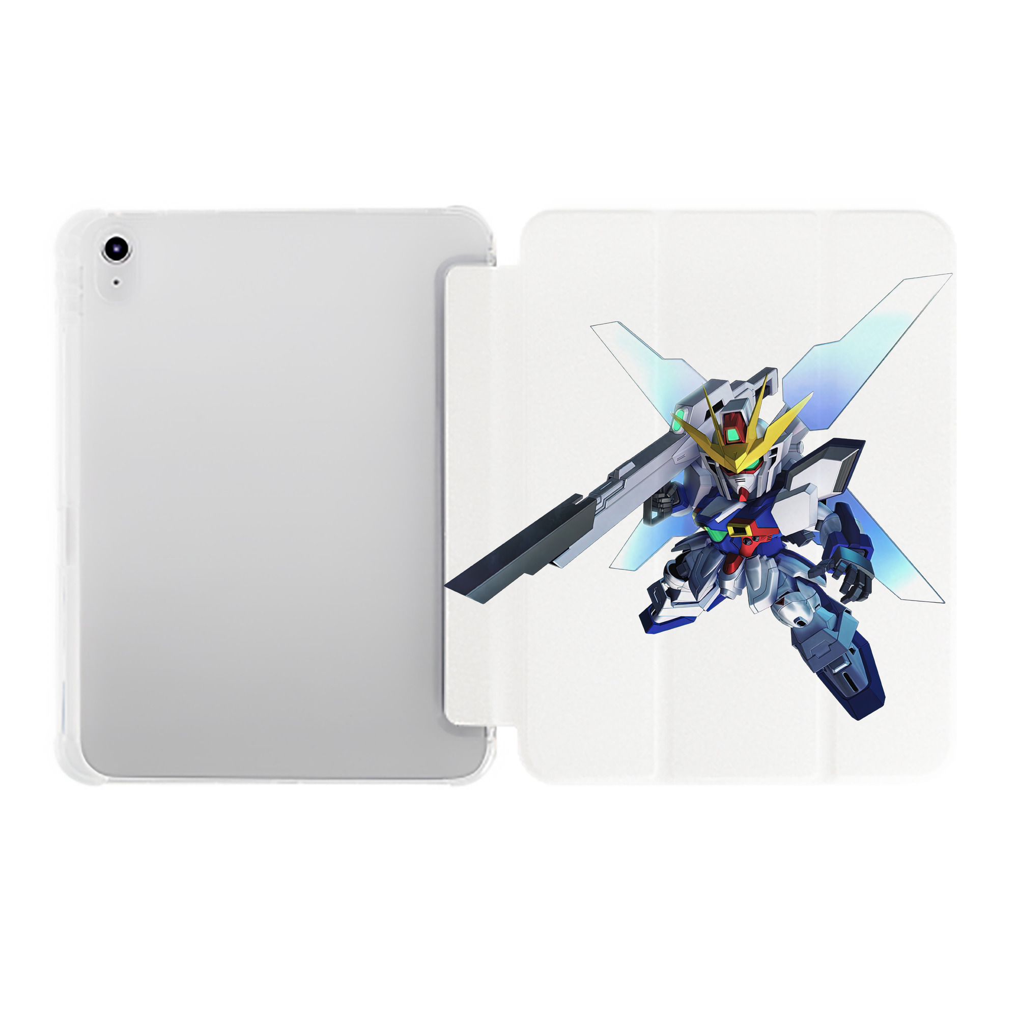 （画像用） 機動戦士ガンダム Mobile Suit Gundam IPad ケース ペン収納付き 三つ折りスタンド PUレザー×シリコン 対応機種9.5/10.5/10.9インチ
